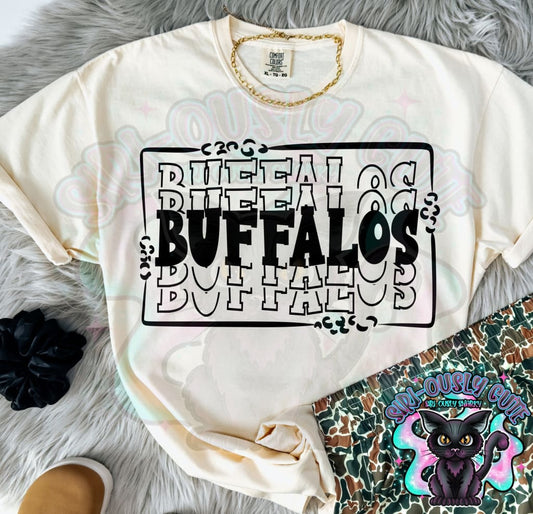 Stacked Mascot With Frame Buffalos Mascot