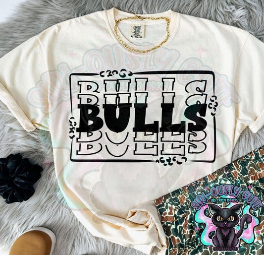 Stacked Mascot With Frame Bulls Mascot