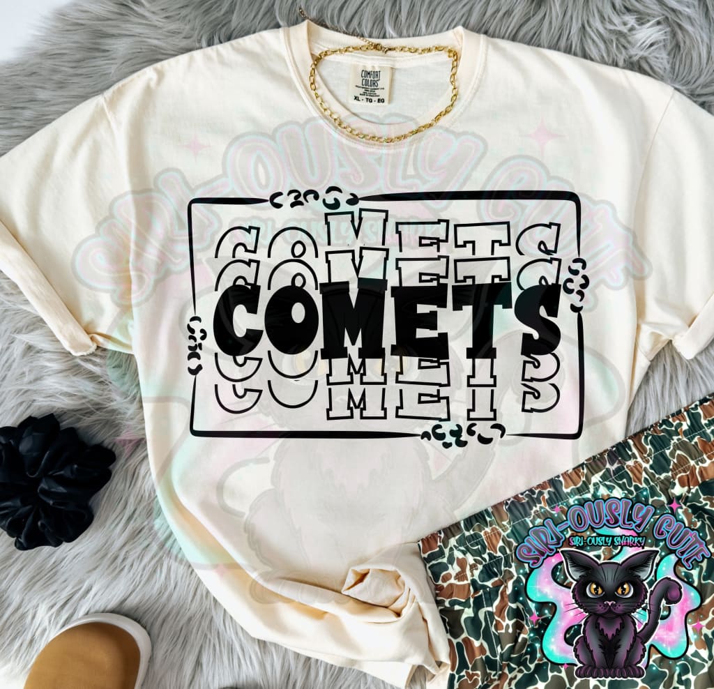 Stacked Mascot With Frame Comets Mascot