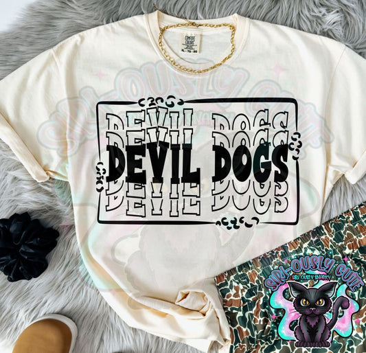 Stacked Mascot With Frame Devil Dogs Mascot