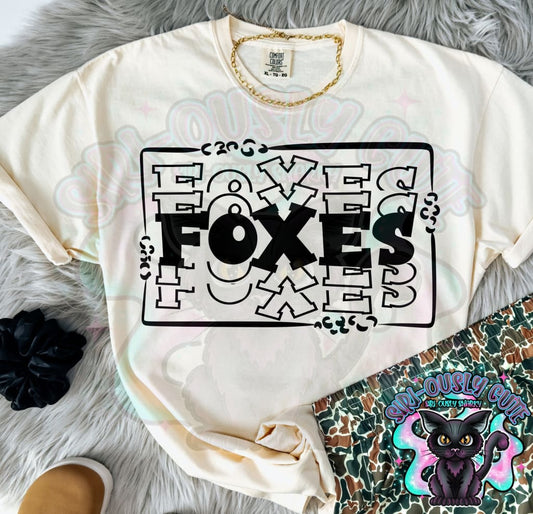 Stacked Mascot With Frame Foxes Mascot