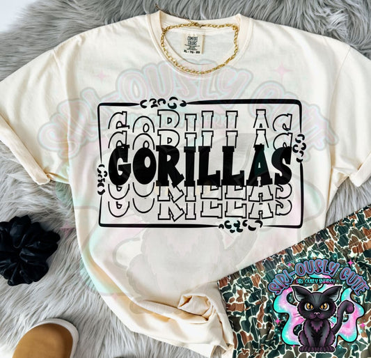 Stacked Mascot With Frame Gorillas Mascot