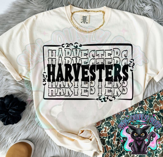 Stacked Mascot With Frame Harvesters Mascot