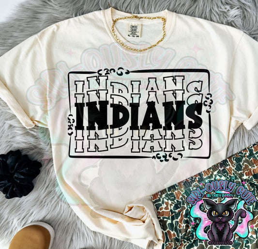 Stacked Mascot With Frame Indians Mascot
