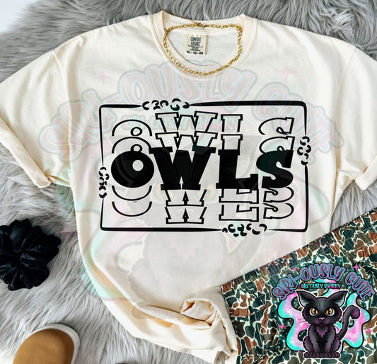 Stacked Mascot With Frame Owls Mascot