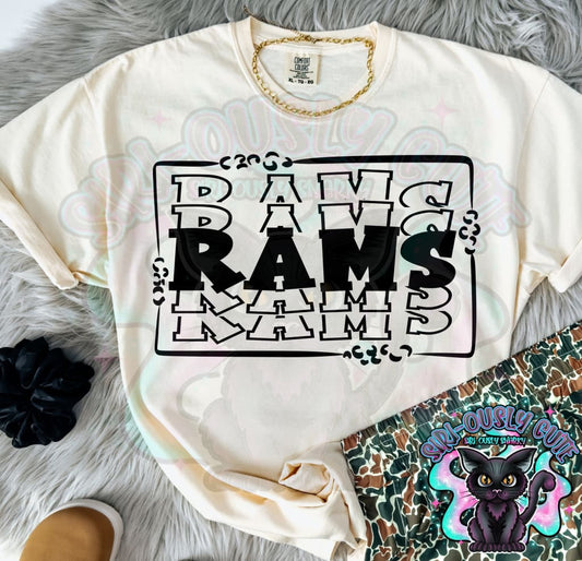 Stacked Mascot With Frame Rams Mascot