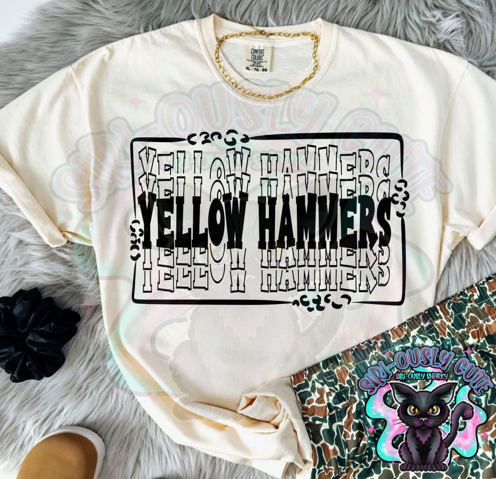Stacked Mascot With Frame Yellow Hammers Mascot