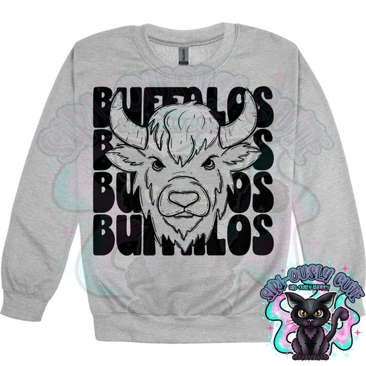 Stacked Mascots Buffalos Mascot