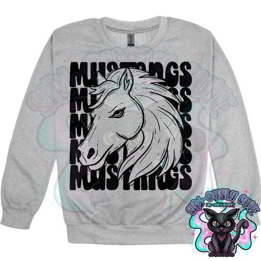 Stacked Mascots Mustangs Mascot