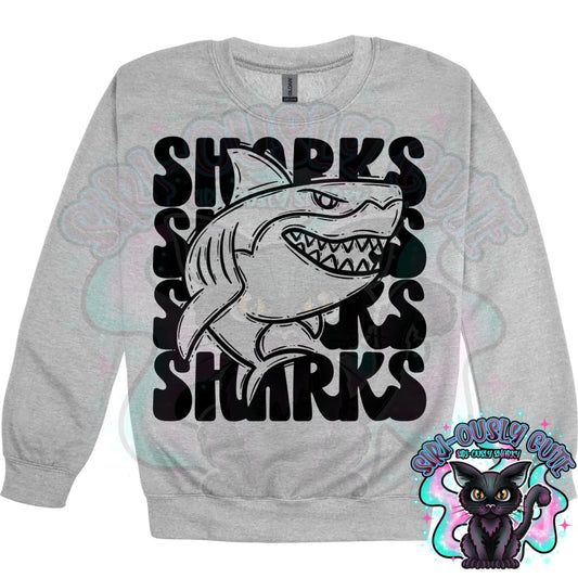 Stacked Mascots Sharks Mascot
