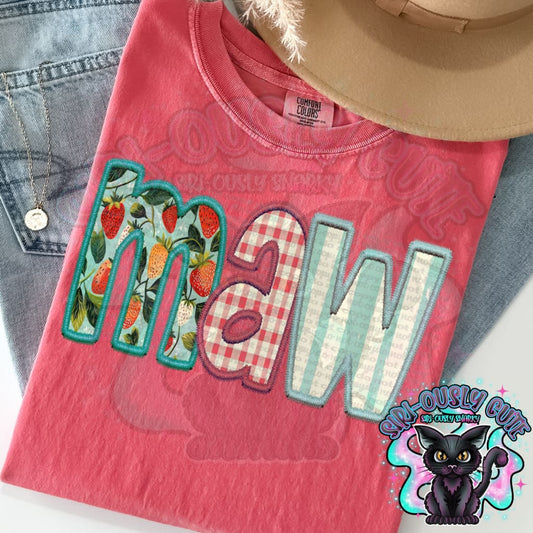 Strawberry Faux Embroidery Maw Clothing