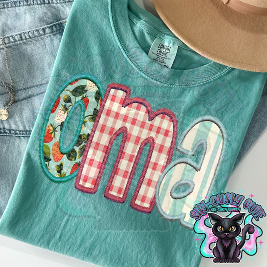 Strawberry Faux Embroidery Oma Clothing
