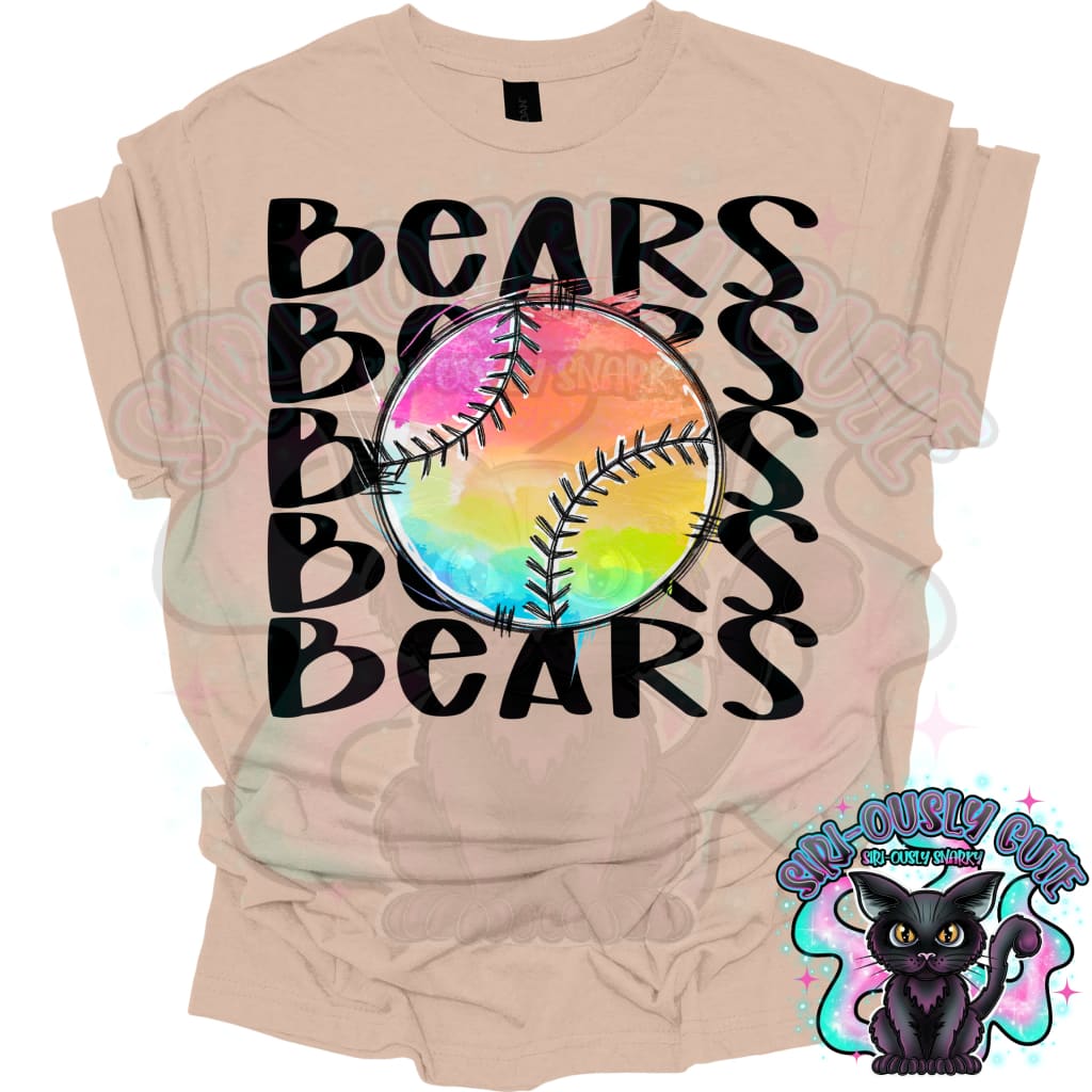 Tie Dye Sports Bears Baseball Mascot