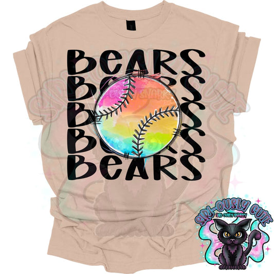 Tie Dye Sports Bears Baseball Mascot
