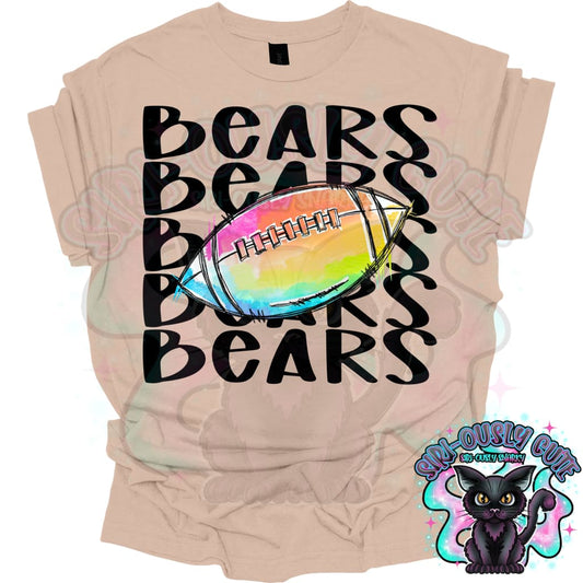 Tie Dye Sports Bears Football Mascot
