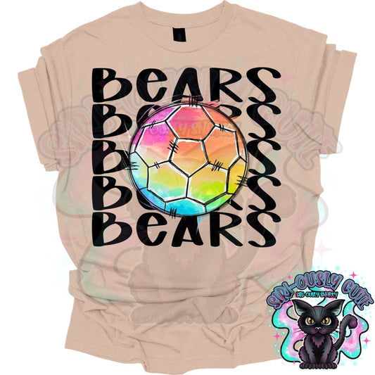 Tie Dye Sports Bears Soccer Mascot