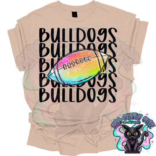 Tie Dye Sports Bulldogs Football Mascot