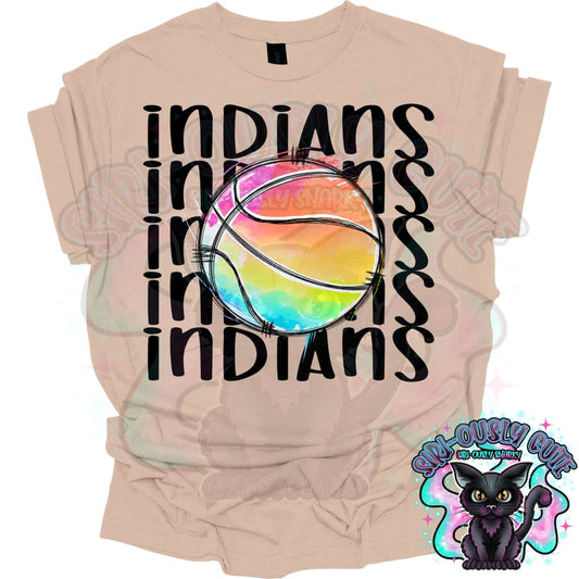 Tie Dye Sports Indians Basketball Mascot