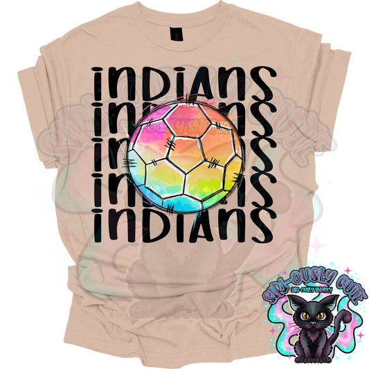 Tie Dye Sports Indians Soccer Mascot