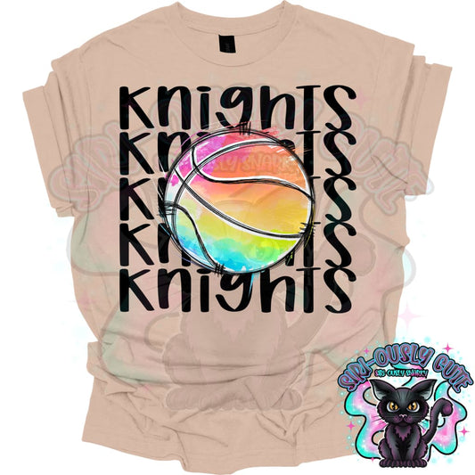 Tie Dye Sports Knights Basketball Mascot