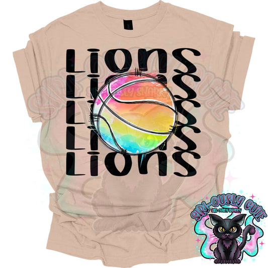Tie Dye Sports Lions Basketball Mascot