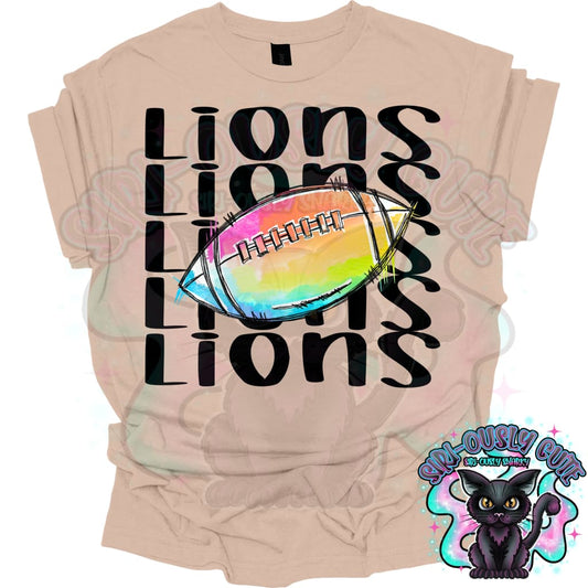 Tie Dye Sports Lions Football Mascot