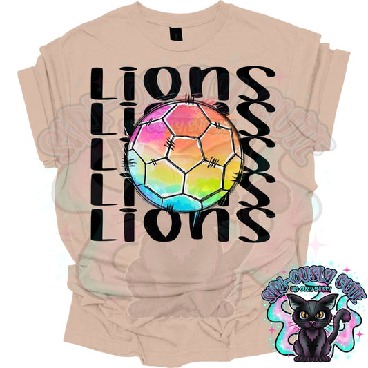 Tie Dye Sports Lions Soccer Mascot