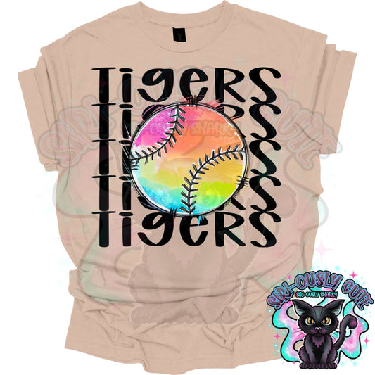 Tie Dye Sports Tigers Baseball Softball Mascot