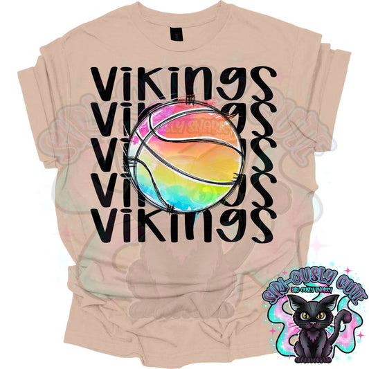 Tie Dye Sports Vikings Basketball Mascot