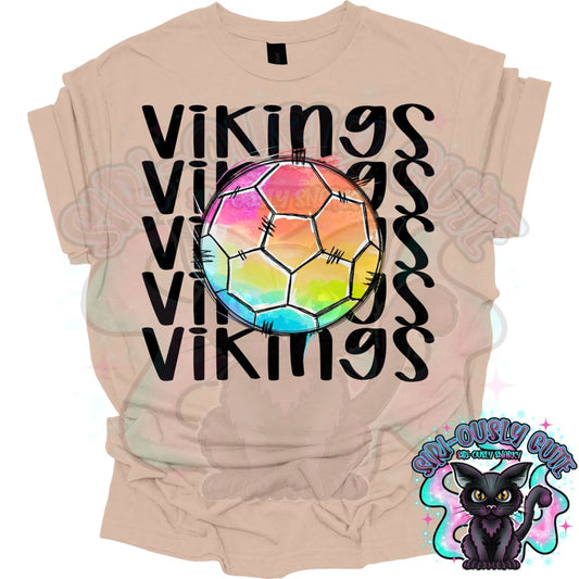 Tie Dye Sports Vikings Soccer Mascot