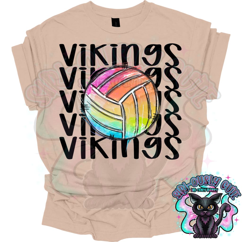 Tie Dye Sports Vikings Volleyball Mascot