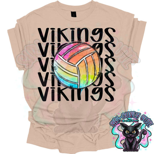 Tie Dye Sports Vikings Volleyball Mascot