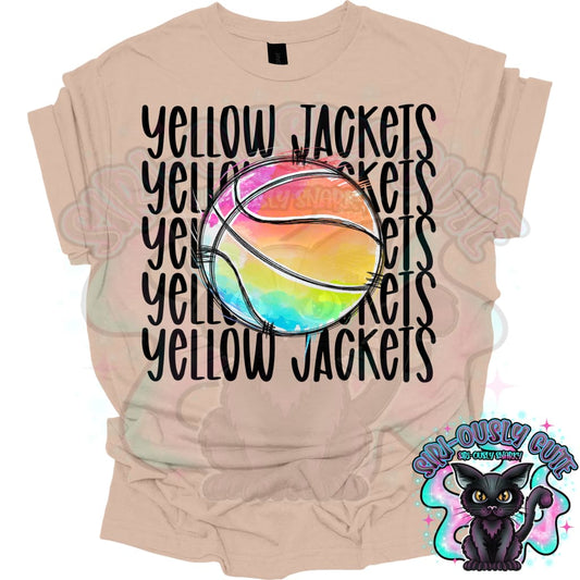 Tie Dye Sports Yellow Jackets Basketball Mascot