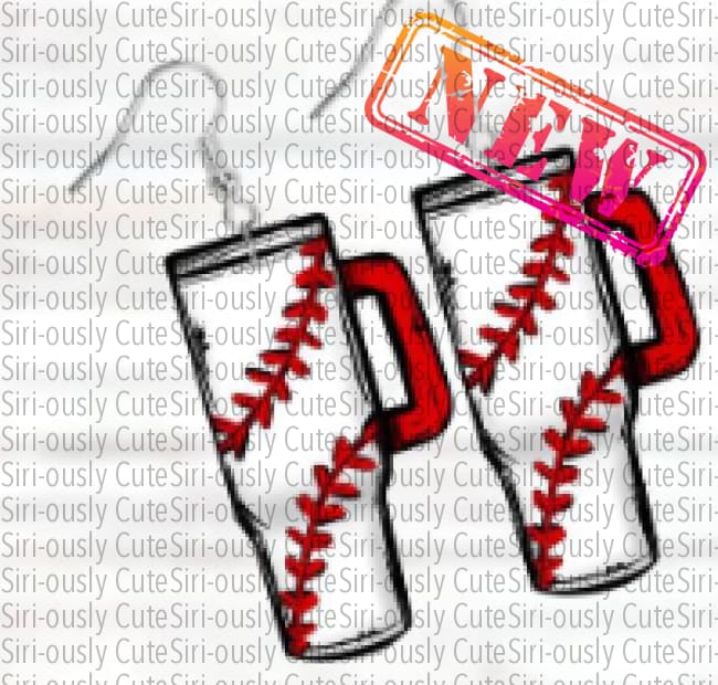 Tumbler Earrings - Baseball Sublimation Transfer