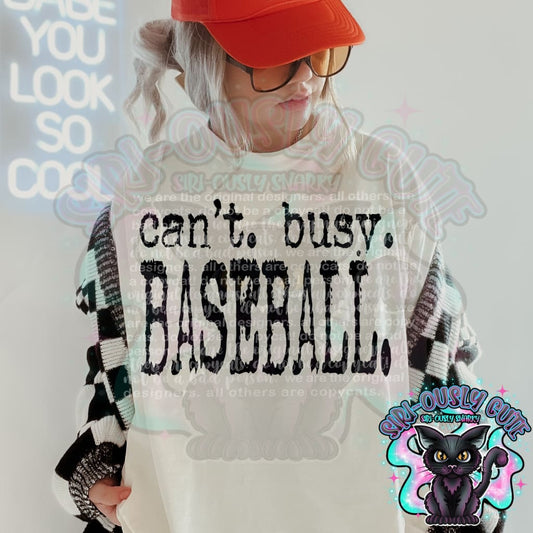 Typography Cant Busy Baseball Mascot