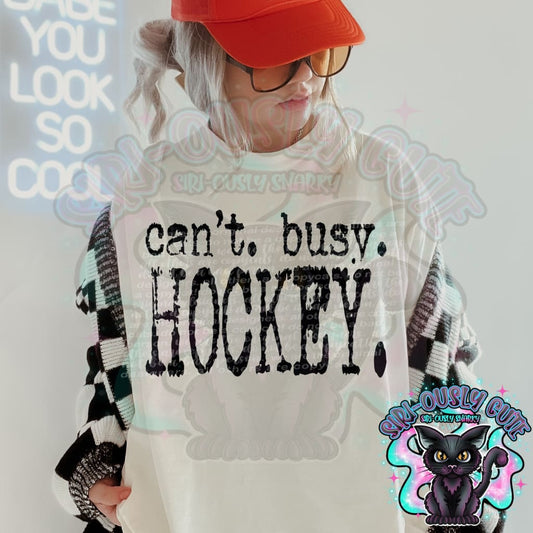 Typography Cant Busy Hockey Mascot