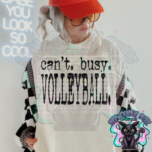 Typography Cant Busy Volleyball Mascot