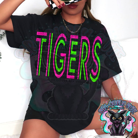 Vibrant Neon Mascots - Tigers Mascot