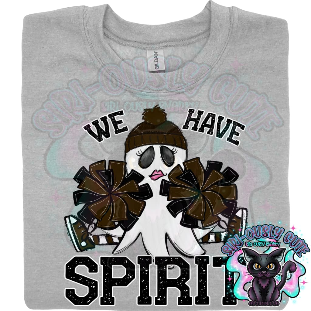 We Have Spirit Ghost Cheerleader Brown Mascot