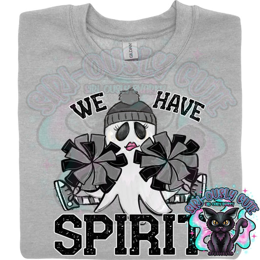 We Have Spirit Ghost Cheerleader Gray Mascot