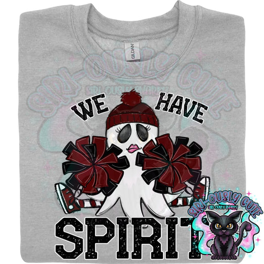 We Have Spirit Ghost Cheerleader Maroon Mascot