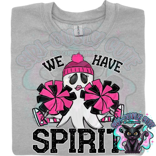 We Have Spirit Ghost Cheerleader Pink Mascot
