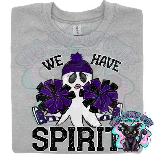We Have Spirit Ghost Cheerleader Purple Mascot