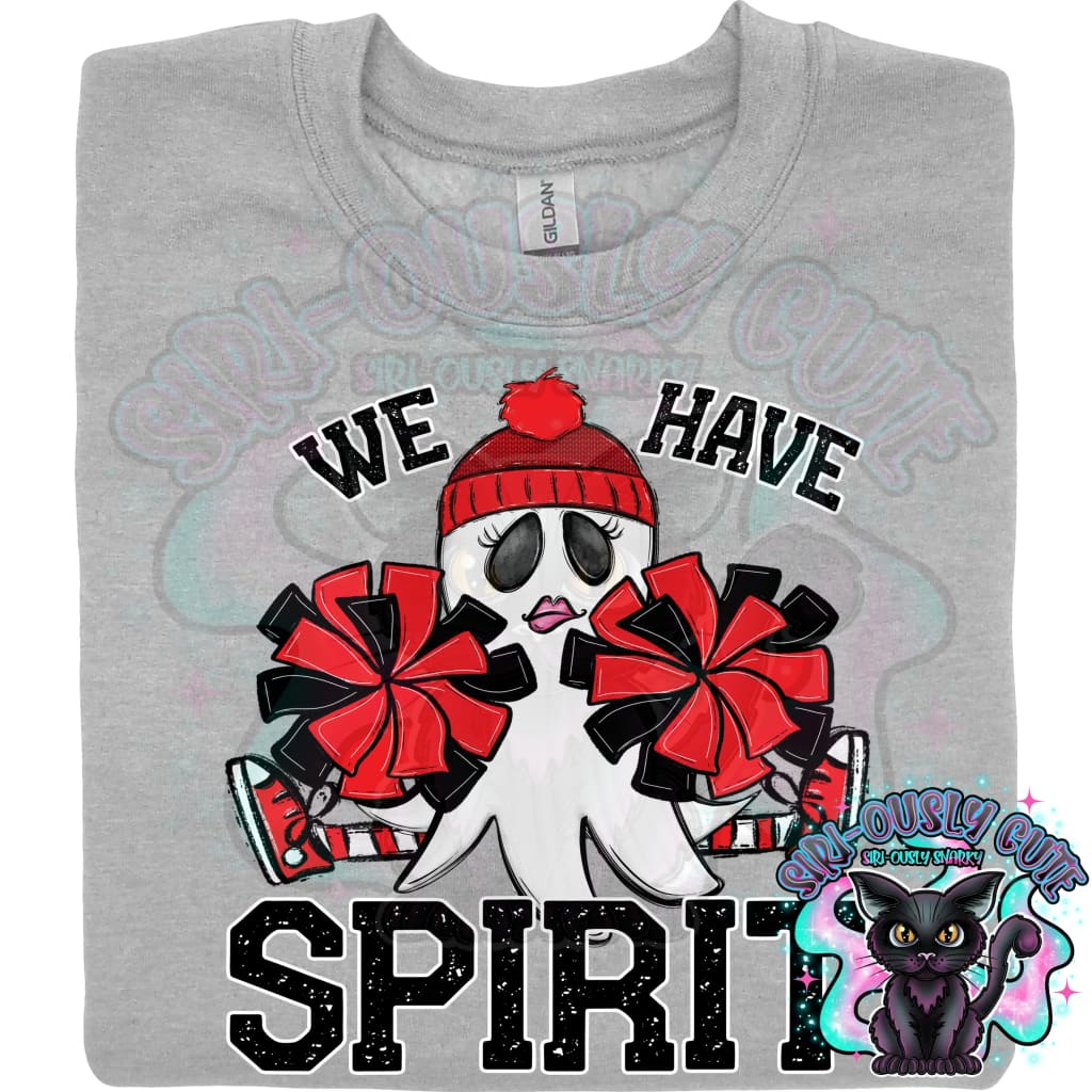 We Have Spirit Ghost Cheerleader Red Mascot