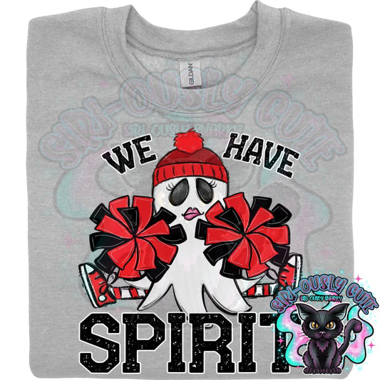 We Have Spirit Ghost Cheerleader Red Mascot