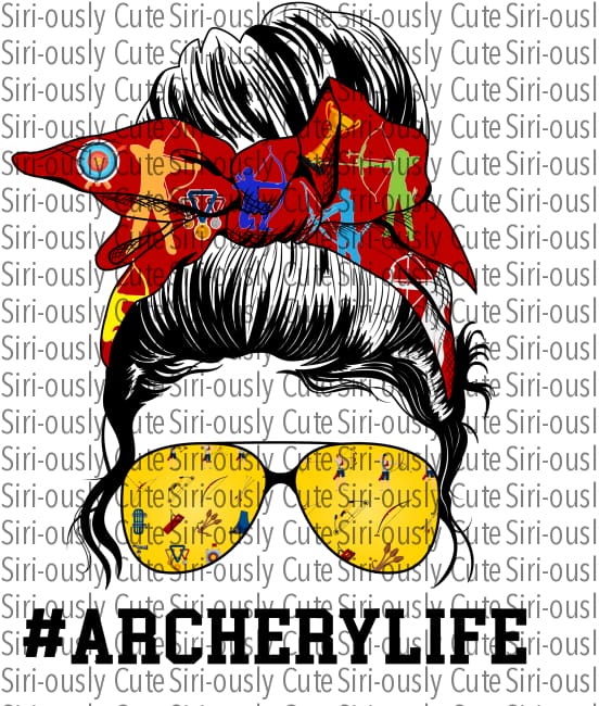 Archery Life - Red And Yellow Messy Bun