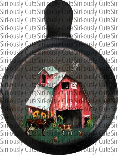 Barn With Cows - Cutting Board