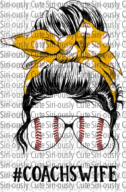 Baseball Coachs Wife - Mustard Messy Bun