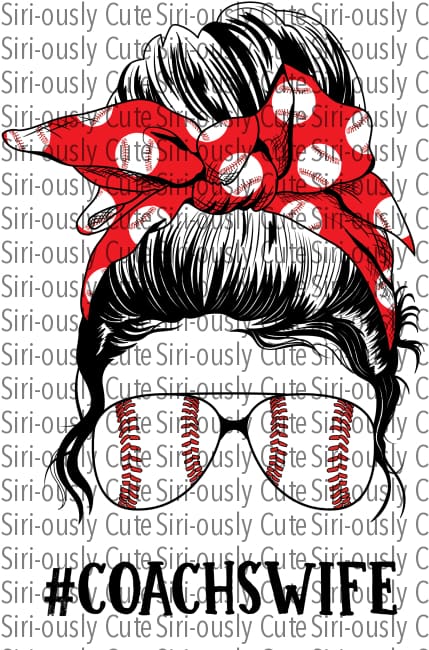 Baseball Coachs Wife - Red Messy Bun