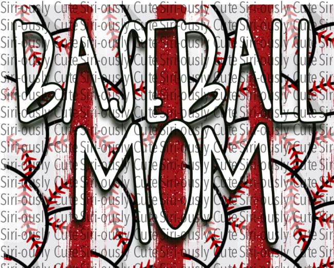 Baseball Mom With Red Glitter Stripes - Straight Tumbler